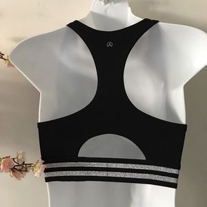 Askya Black and Silver Racerback Bra Size XS